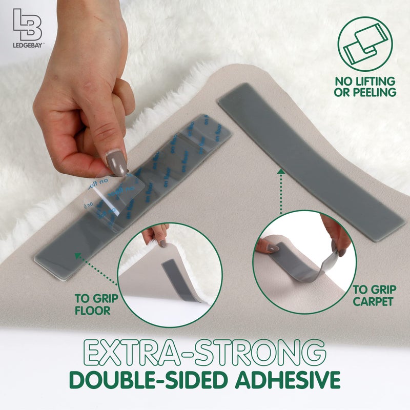 Ledgebay Rug Pad Grippers for Area Rugs Pack of 9 Reusable, No Skid, Washable, Anti-Slip Pads, Rug Gripper for Hardwood Floors and Tile with Double-Sided, Self Adhesive Rug Tape to Keep Rugs Flat - Image 5
